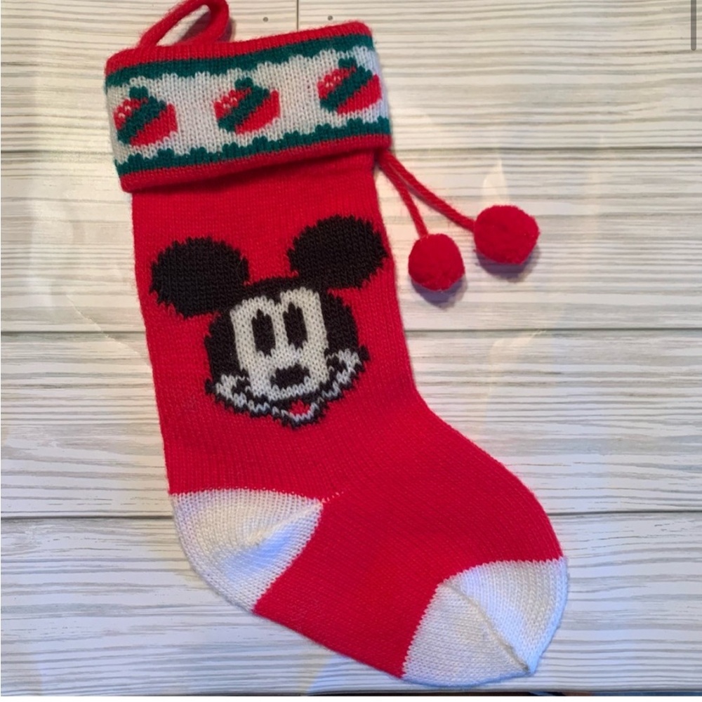 Vintage 1980s  Mickey Mouse Small Size Christmas Stocking
